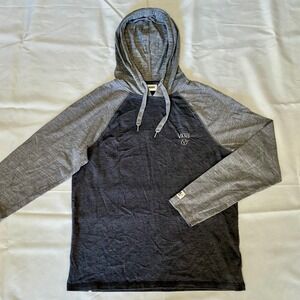 Vans Off The Wall Gray Hoodie Two Tone Drawstring US Medium Long Sleeve Cotton